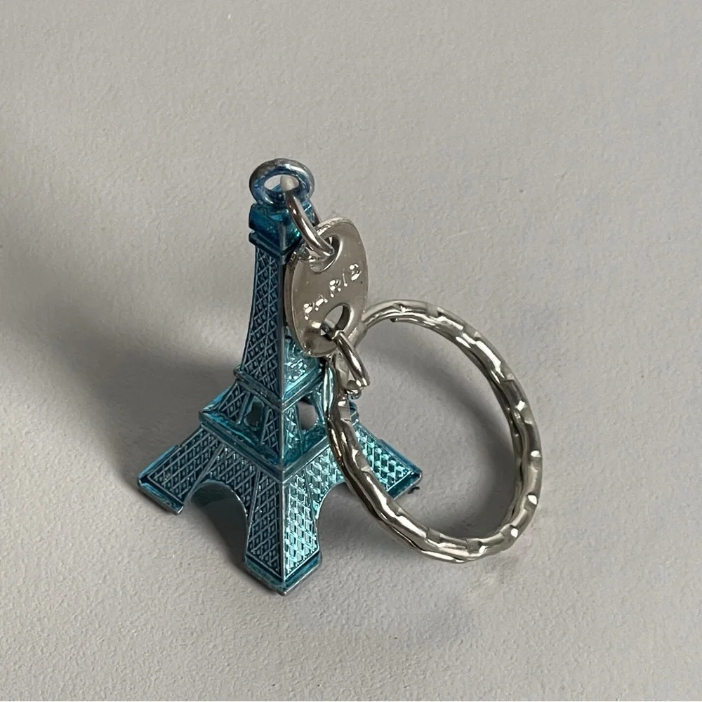 *Eiffel Tower Blue Metal Paris Key Chain